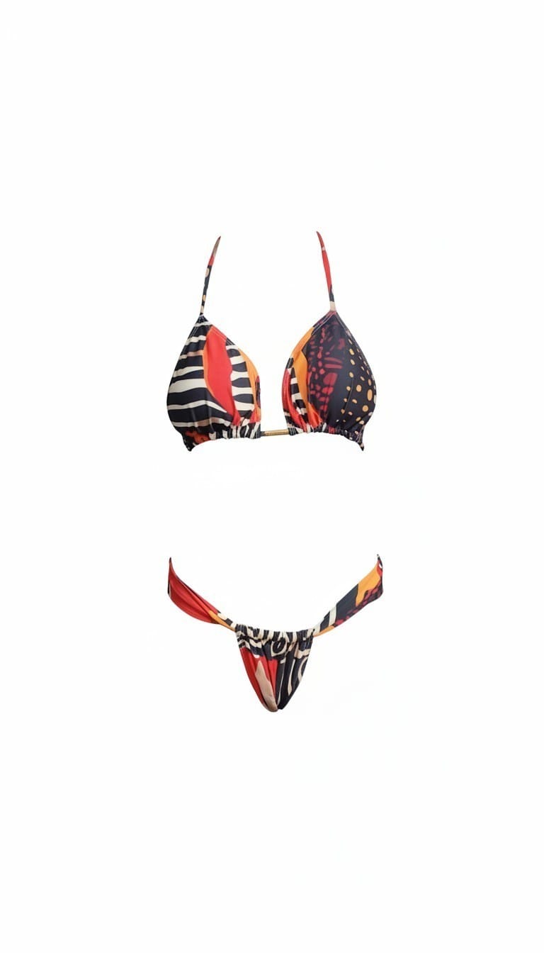 Bikini coral franzido