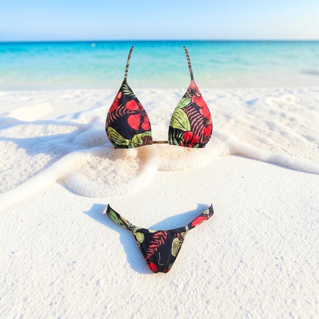 Bikini orquidia franzido
